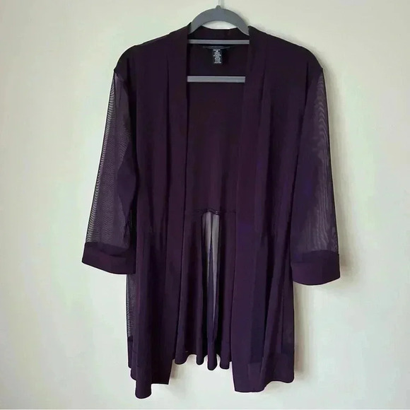 R&M Richard’s Two Piece Dress Metallic Pattern Neckline Jacket Sheer Sleeves 14 - Picture 8 of 13